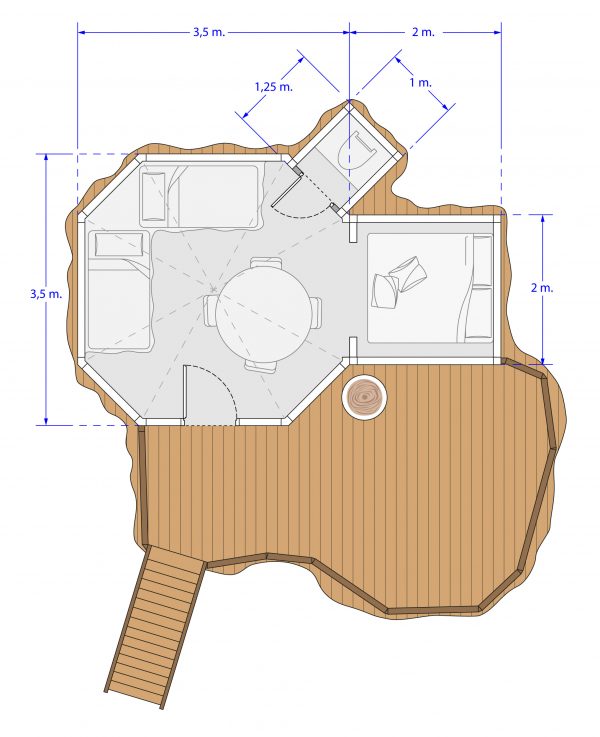 plan chambre d'hôtes 2/4 personnes