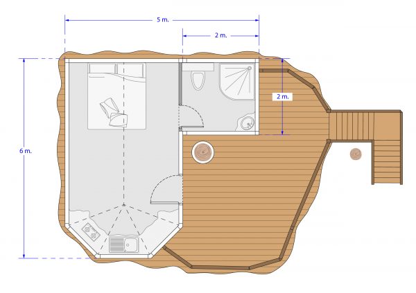 plan cabane gîte 2 personnes